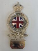 A Royal Automobile Club full member car badge, probably type 5, dashboard fitting, excellent