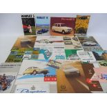 A selection of French brochures including Simca, Renault, Peugeot, Citroen etc.