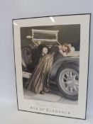 'Age of Elegance' - a framed and glazed print after Norman Parkinson depicting a lady resting on a