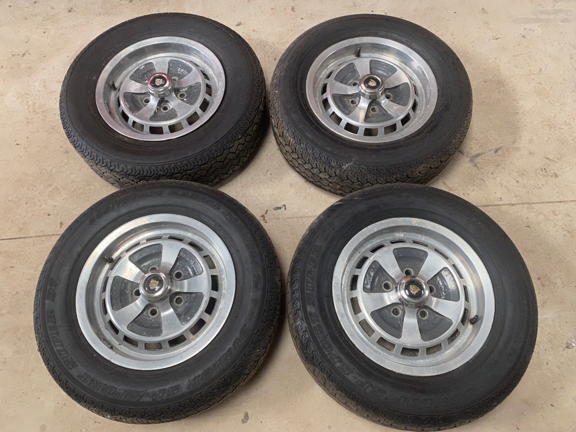 A set of four Jaguar wheels to suit XJ6 models.