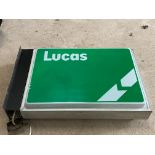 A Lucas double sided illuminated lightbox, 28 1/2 x 5 x 18".