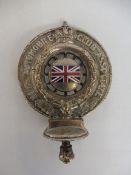 A Royal Automobile Club Associate car badge Type 1A-B with oblong enamel union jack centre, circa