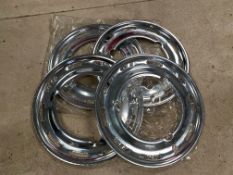 A set of four n.o.s. British Leyland chrome plated wheel trims.