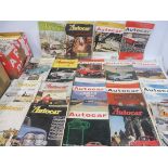 An extensive collection of Autocar magazines in three boxes from the 1960s.