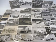 Approximately 60 car photgraphs plus a small amount of postcards, images of old single seater racing