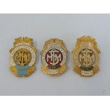 Three Society of Motor Manufacturers & Traders Ltd Council badges, 1930-31, 1964-5 and 1972-73.