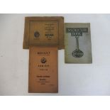 An early Calthorpe Instruction Book, a Renault 13.9 HP type IM instruction book 1922 and a Rover