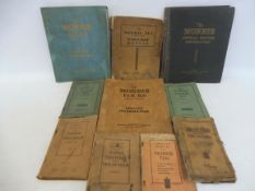 A selection of Morris manuals and handbooks, to suit various models including the Major Six, three