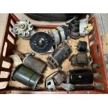 A quantity of B.L. alternators and dynamos plus a starter motor.