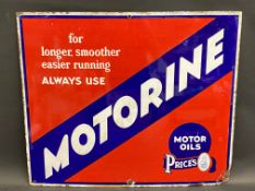 A Price's Motorine rectangular enamel sign by Bruton of Palmers Green, 25 x 21".