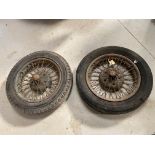 Two Wolseley 18" wire wheels.