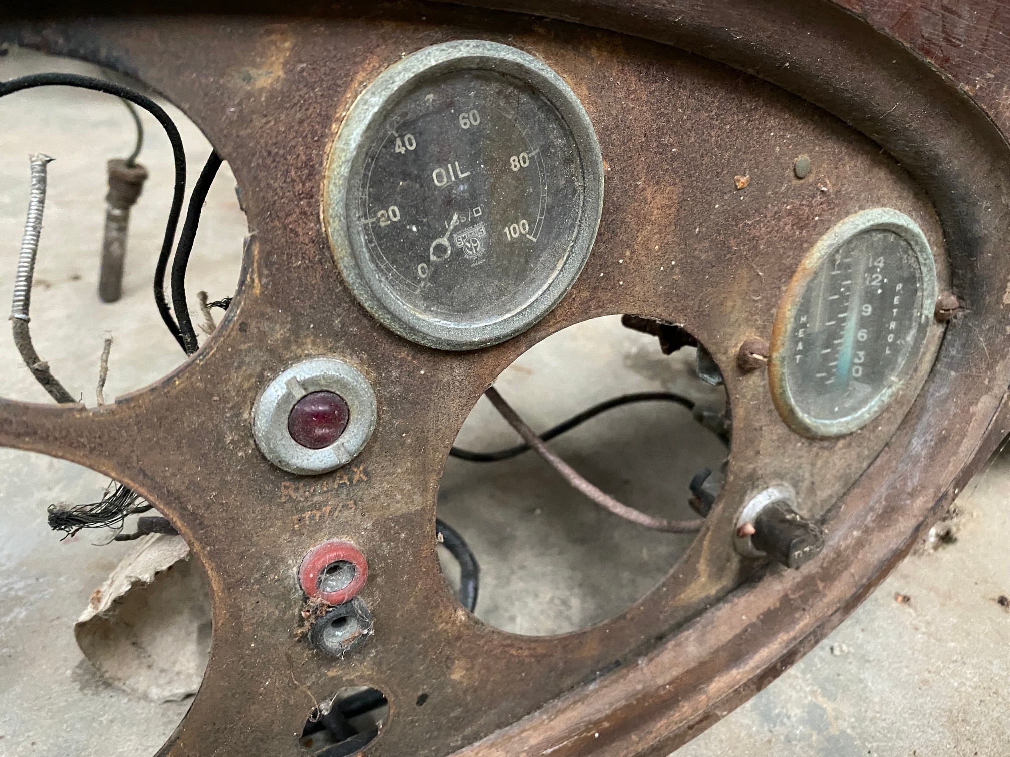 A pre-war Alvis wooden dash with some instruments still fitted. - Image 2 of 3