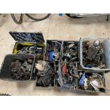 Eight boxes of engine parts including a Honda engine.