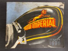 A rare New Imperial season 1936 sales brochure.