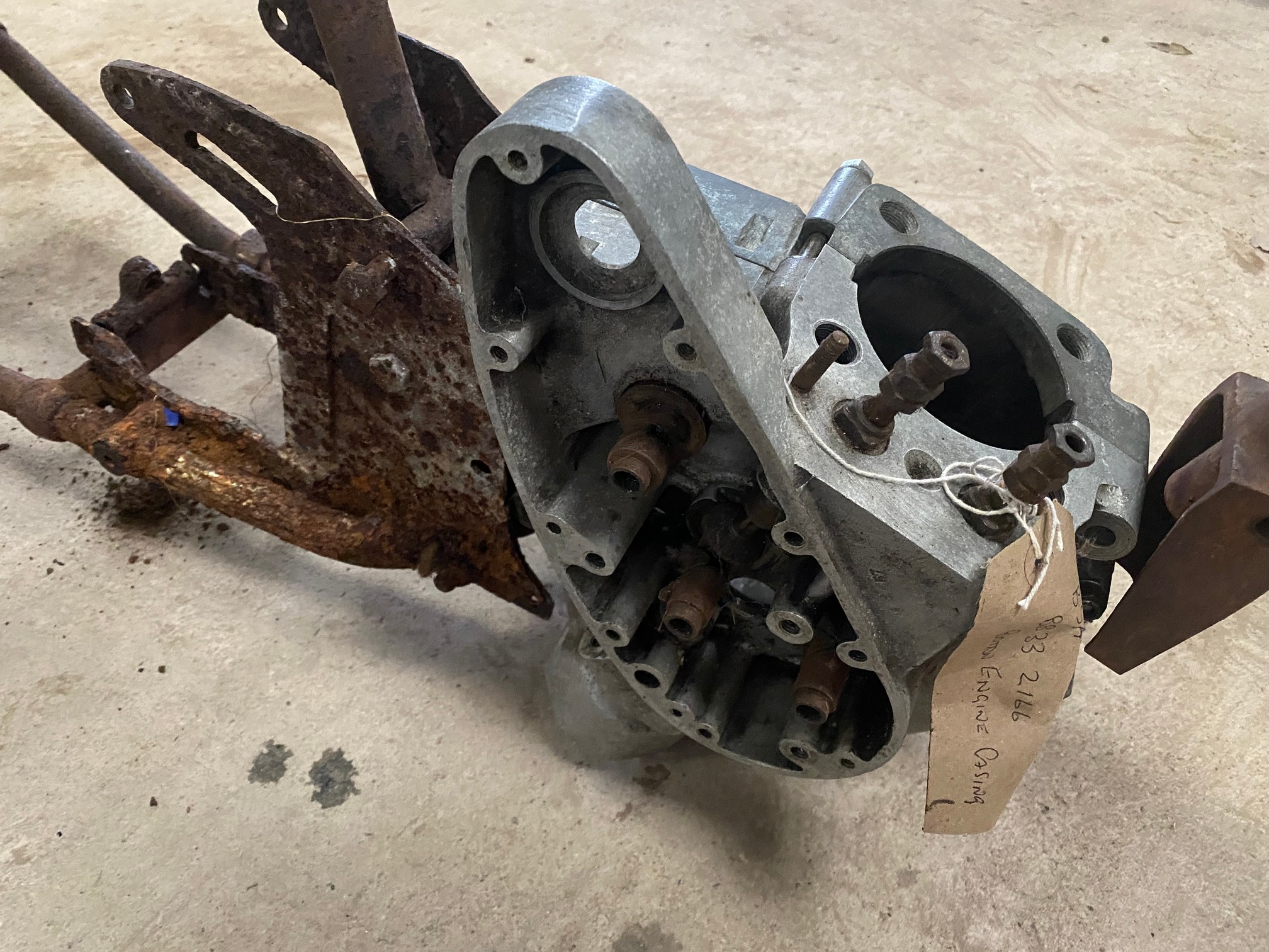 A BSA B33 frame and associated crankcases. - Image 6 of 6