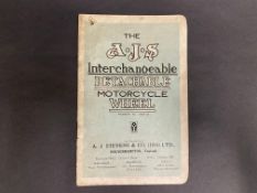 An AJS Interchangeable Detachable Motorcycle Wheel brochure, printed by Hildreth & Chambers, dated