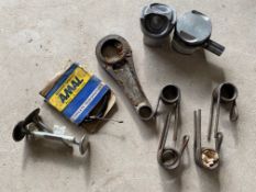 Manx Norton valve springs, piston and some nos, including con rod cable, valves and piston.