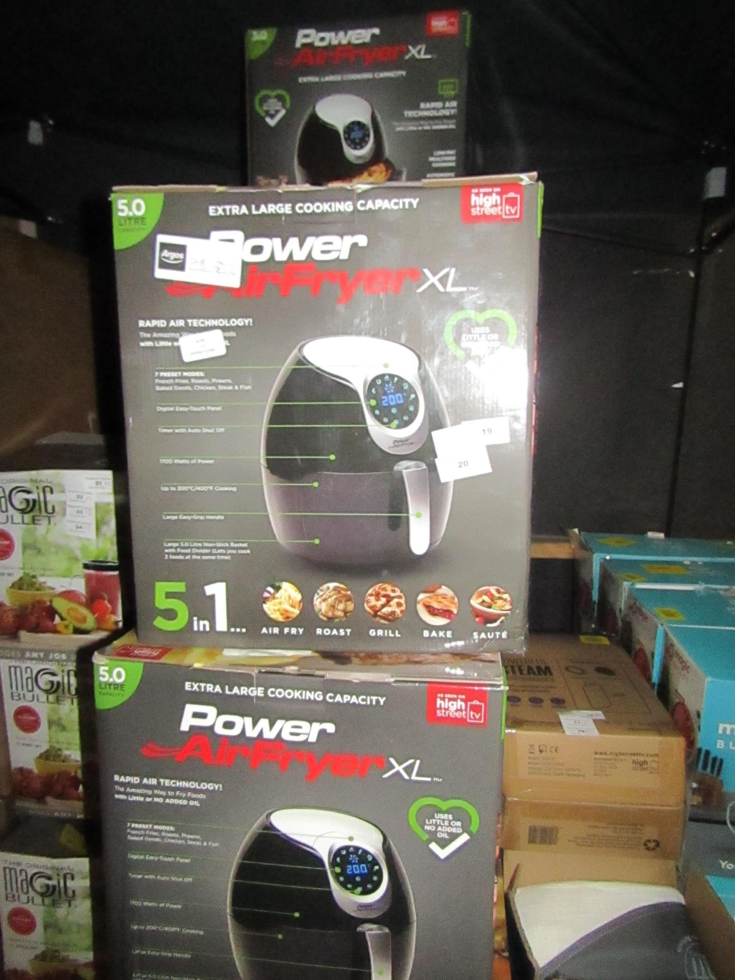 | 6X | POWER AIR FRYER 5L | UNCHECKED AND BOXED | NO ONLINE RE-SALE | SKU C5060191466936| RRP £69.99