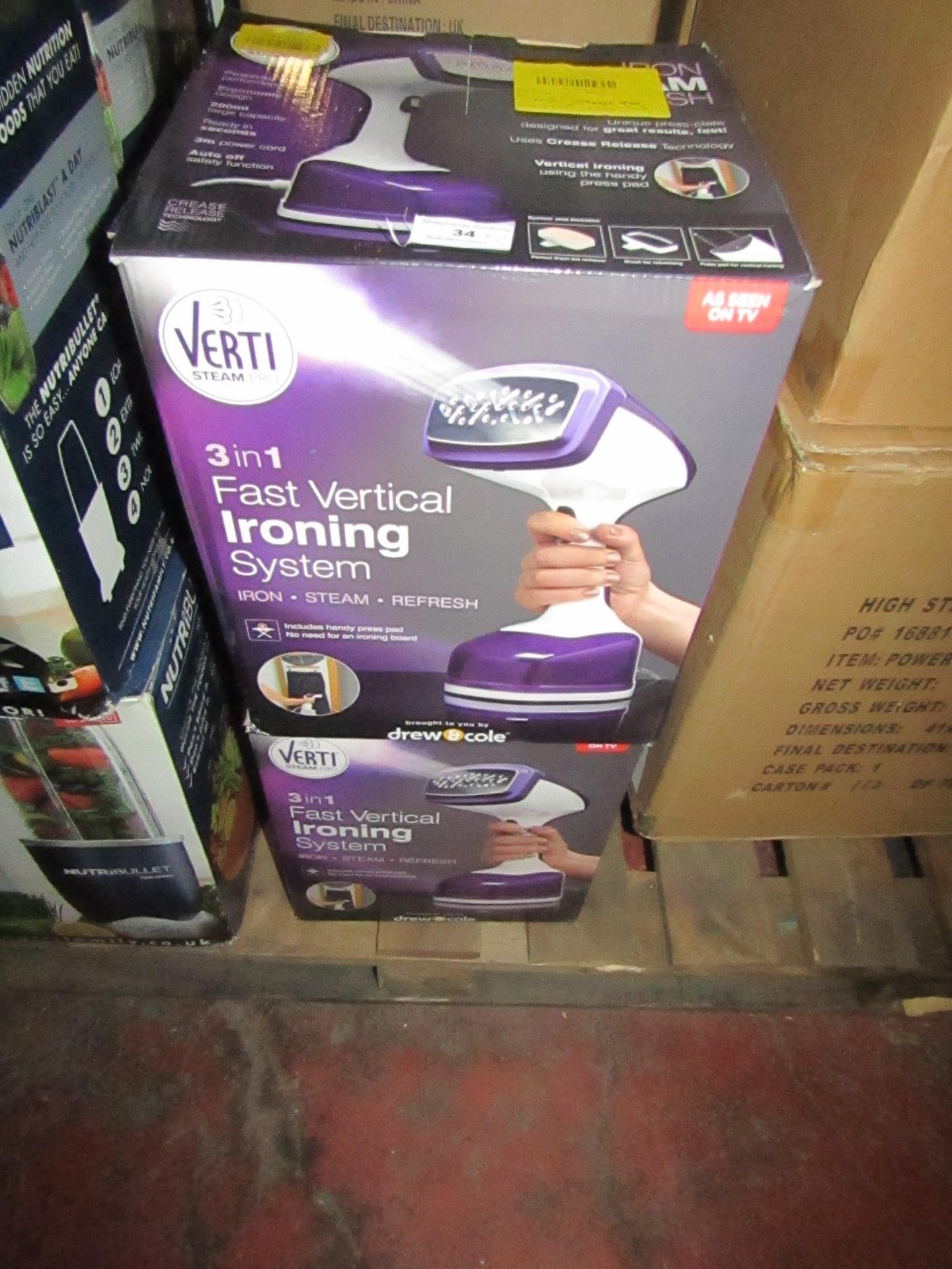 | 2X | VERTI STEAM PRO | UNCHECKED AND BOXED | NO ONLINE RE-SALE | SKU - | RRP £39.99 | TOTAL LOT