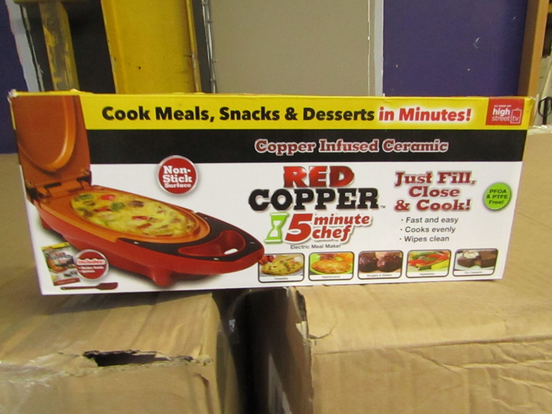 | 5X | RED COPPER CHEF ELECTRIC MEAL MAKERS | UNCHECKED AND BOXED | NO ONLINE RESALE | SKU