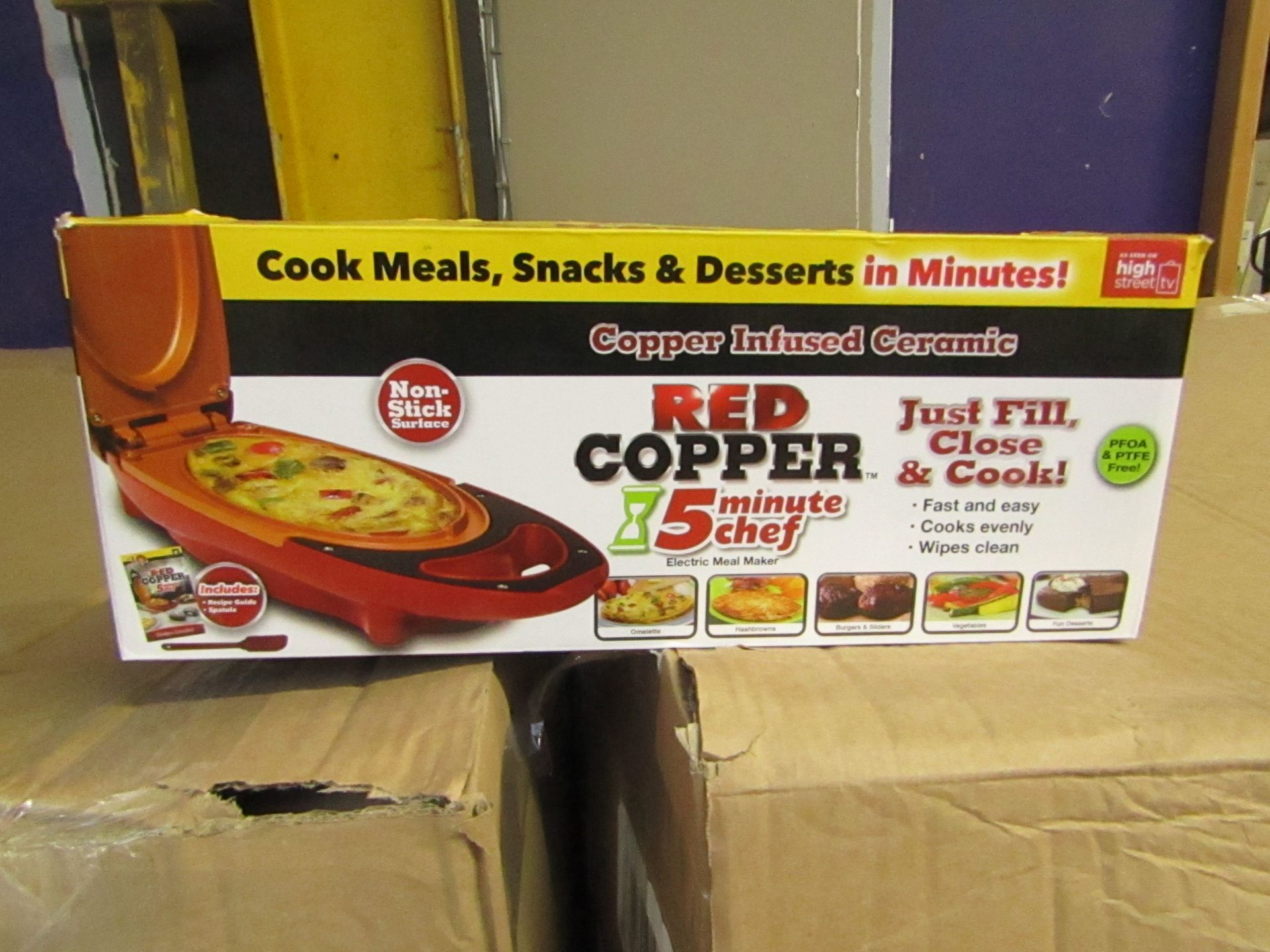 | 5X | RED COPPER CHEF ELECTRIC MEAL MAKERS | UNCHECKED AND BOXED | NO ONLINE RESALE | SKU