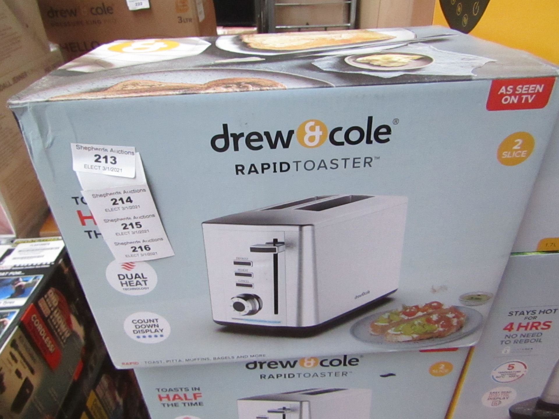 | 1X | DREW AND COLE 2 SLICE TOASTER | REFURBISHED AND BOXED | NO ONLINE RESALE | SKU - | RRP £49.99