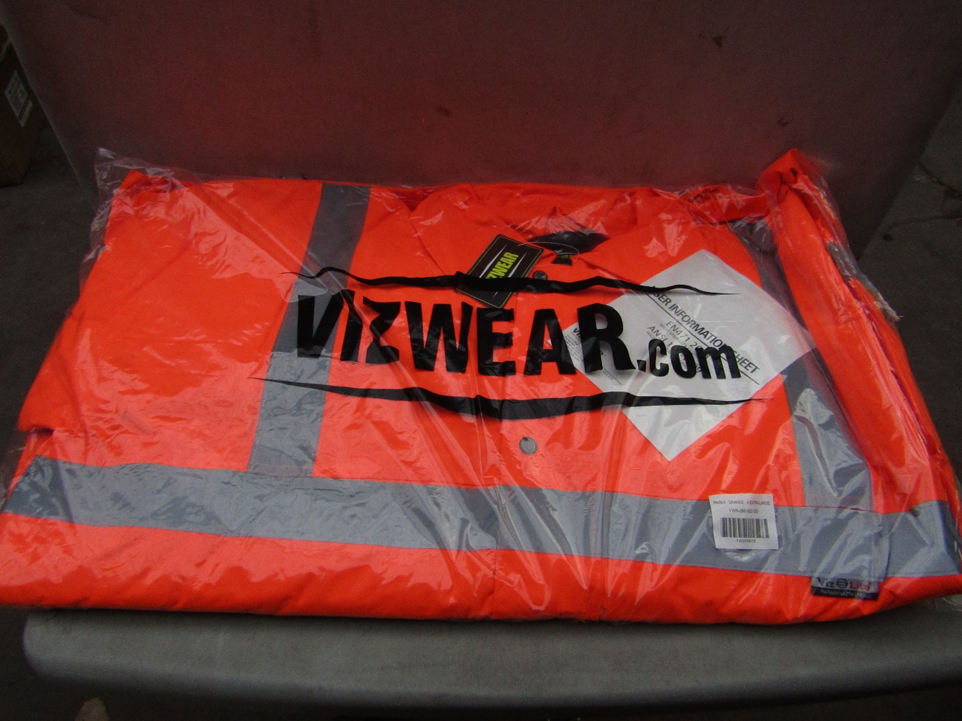 Vizwear - Hi-Vis Orange Parka Coat - Size 4XL - Unused & Packaged.