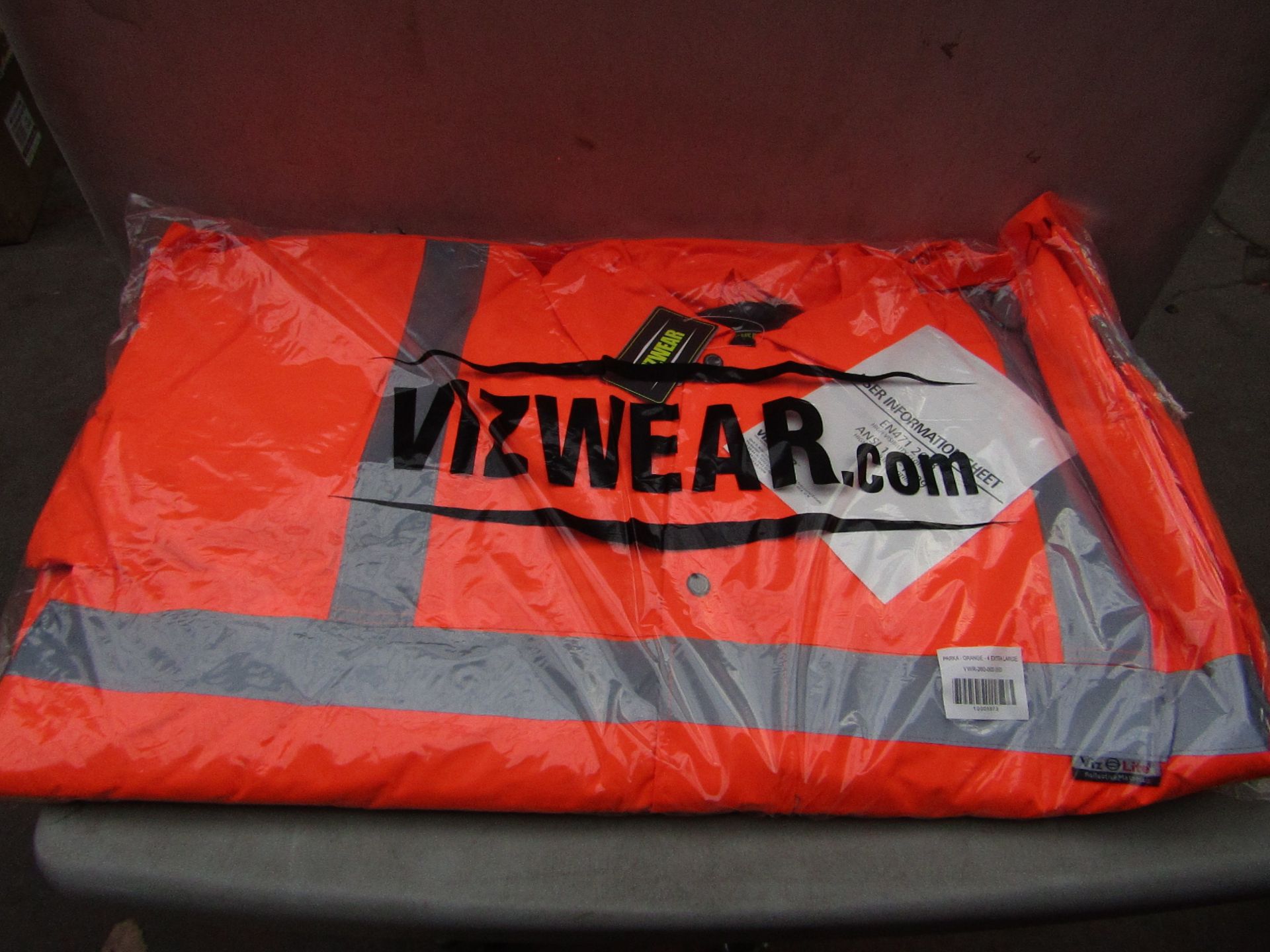 Vizwear - Hi-Vis Orange Parka Coat - Size 4XL - Unused & Packaged.