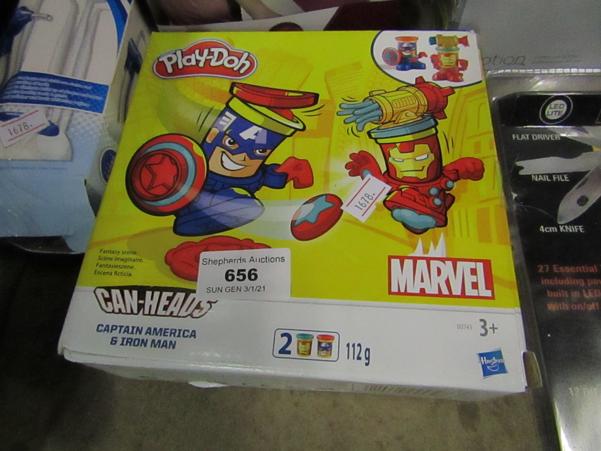 Marvel Play doh can heads, unchecked and boxed