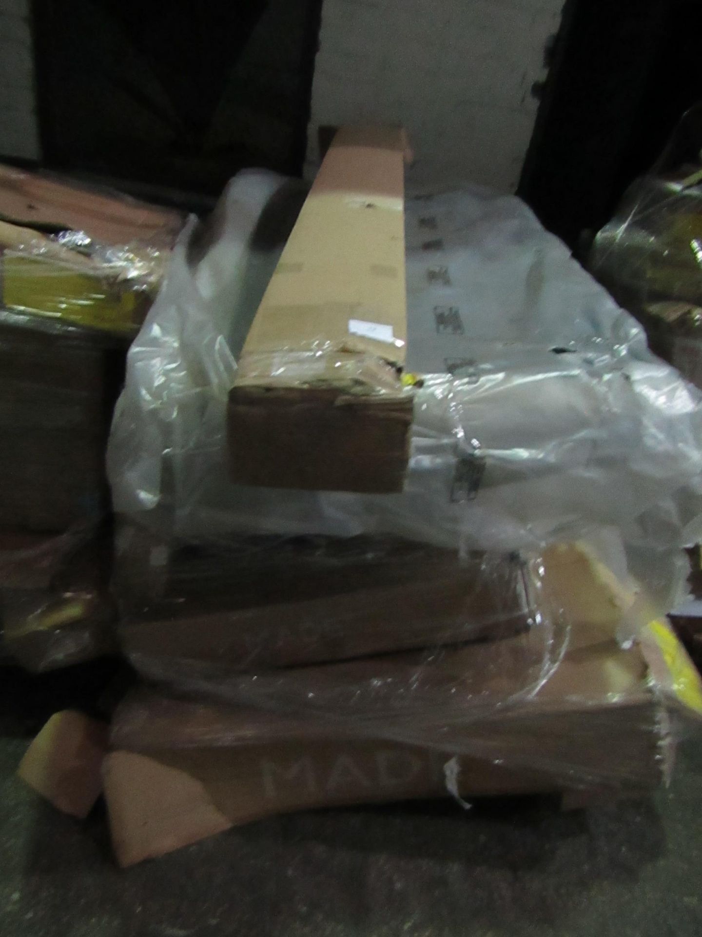 | 1X | PALLET OF MADE.COM B.E.R FURNITURE PARTS, WHICH COULD CONSISIT OF FLAT PACK FURNITURE, BEDS