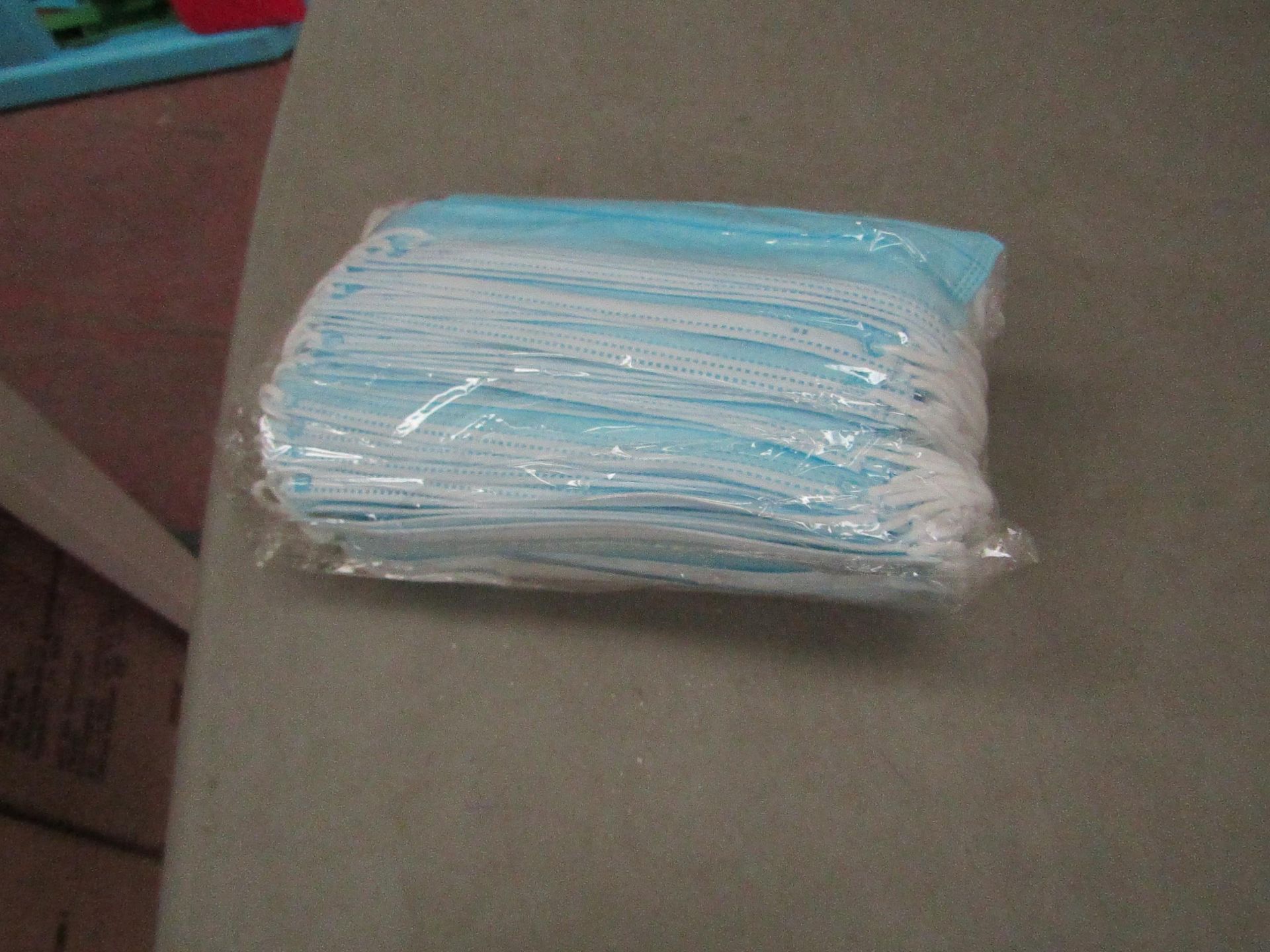 Pack of 50 x Disposable Face Masks. New & Packaged