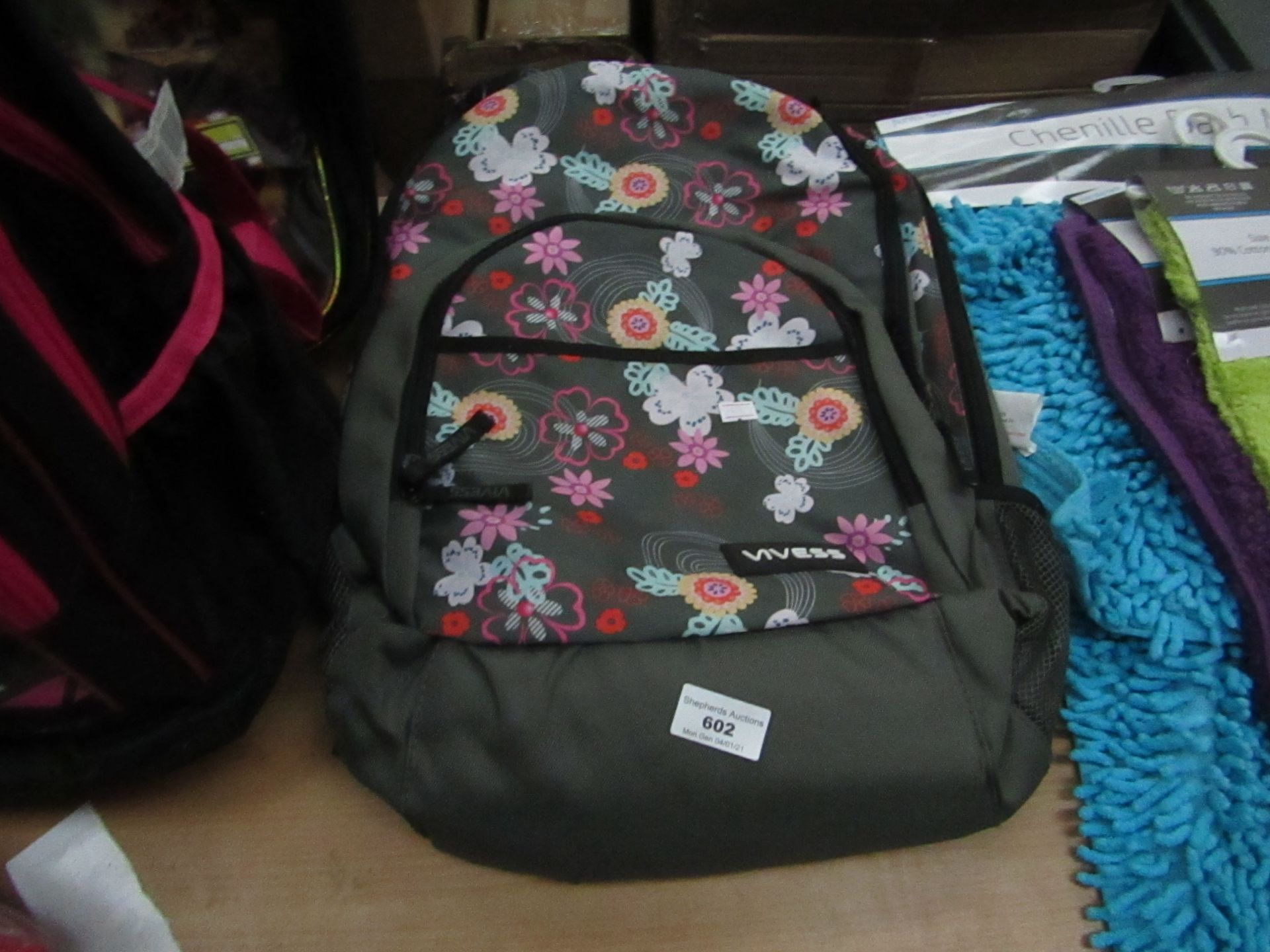 Flower Design Backpack. Unused