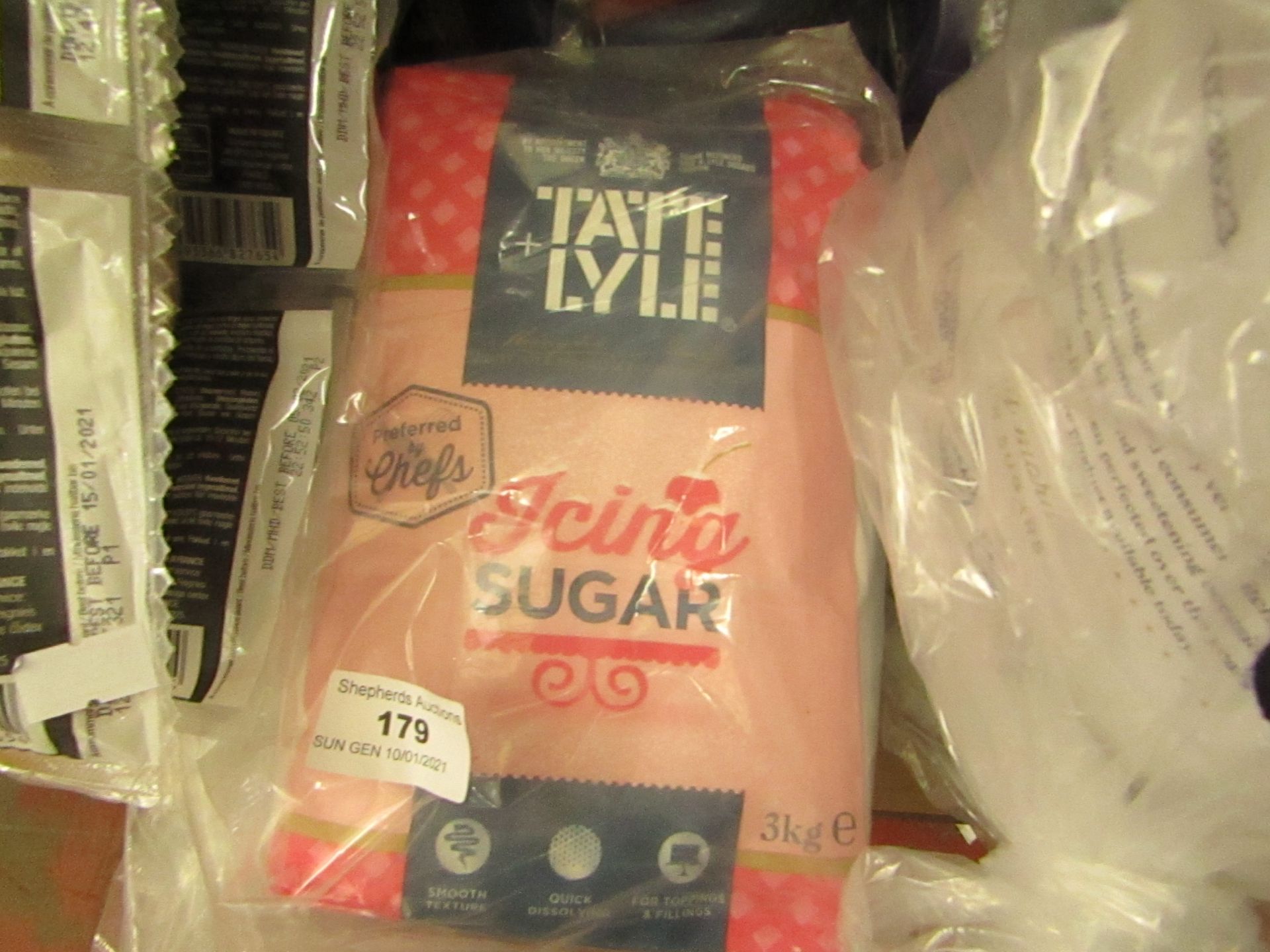 3kg Tate & Lyle Icing Sugar. Bag has splitr but has been rebagged