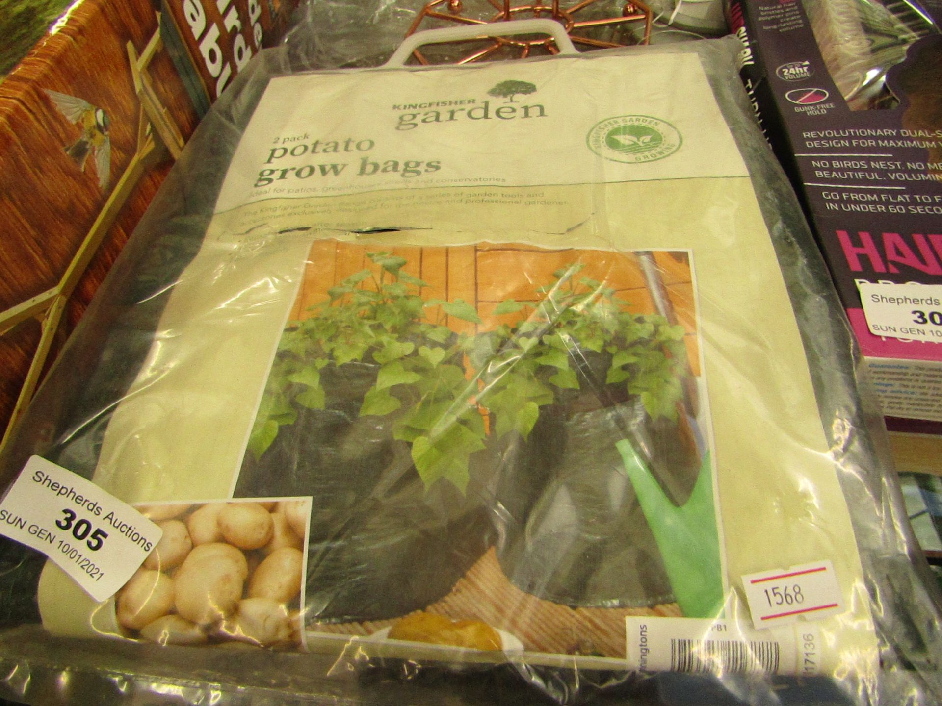 Kingfisher - 2 Pack Potato Grow Bags - Unchecked & Packaged.