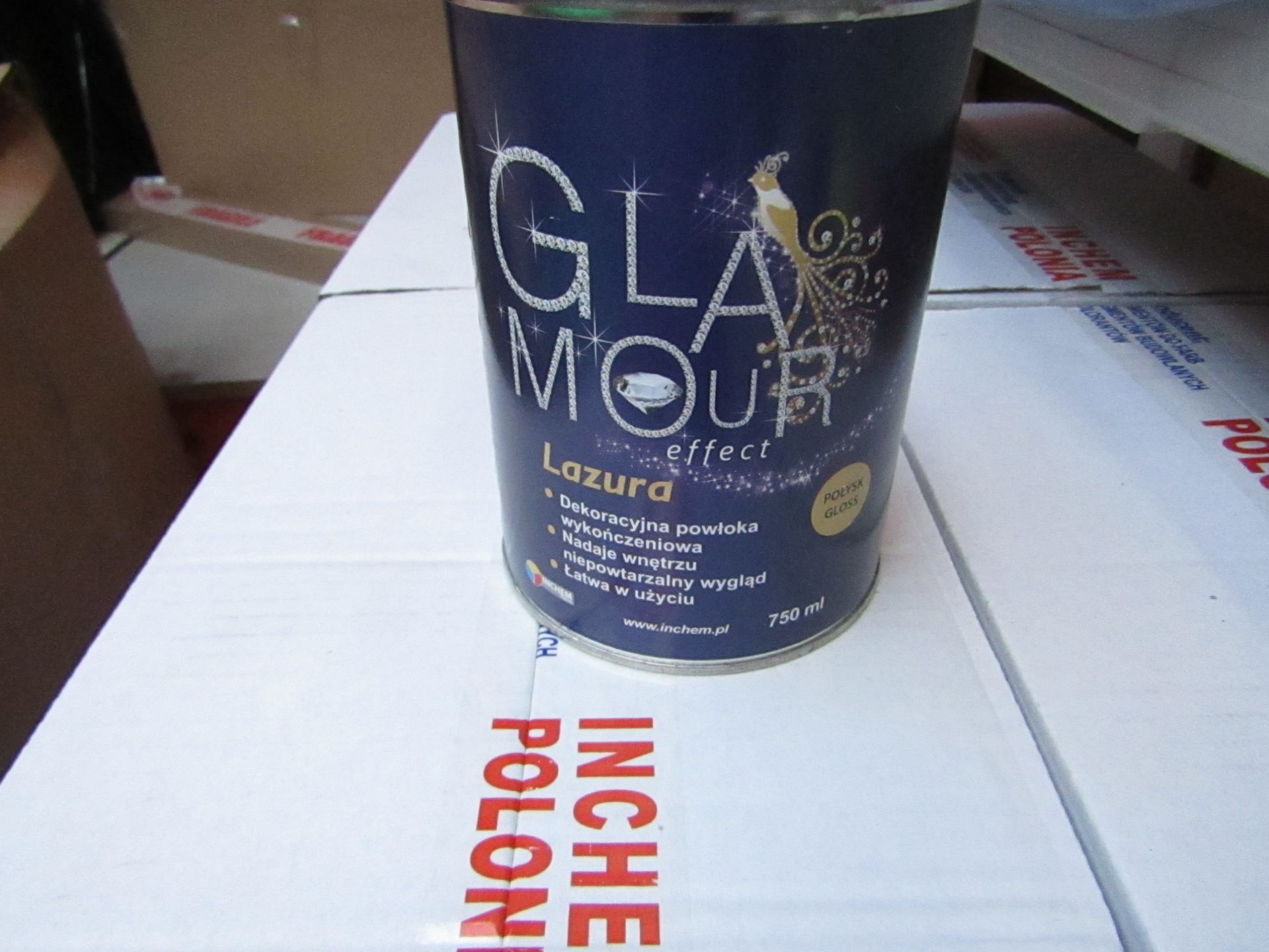 Glamour - Lazura Glossy Glaze - 750ml Each - Box of 6 Units - All Unused.