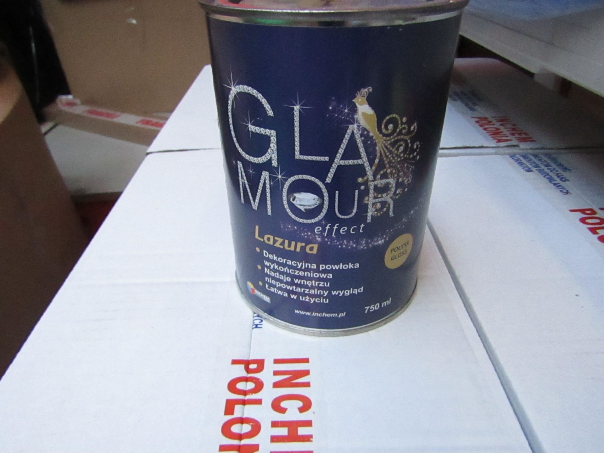 Glamour - Lazura Glossy Glaze - 750ml Each - Box of 6 Units - All Unused.