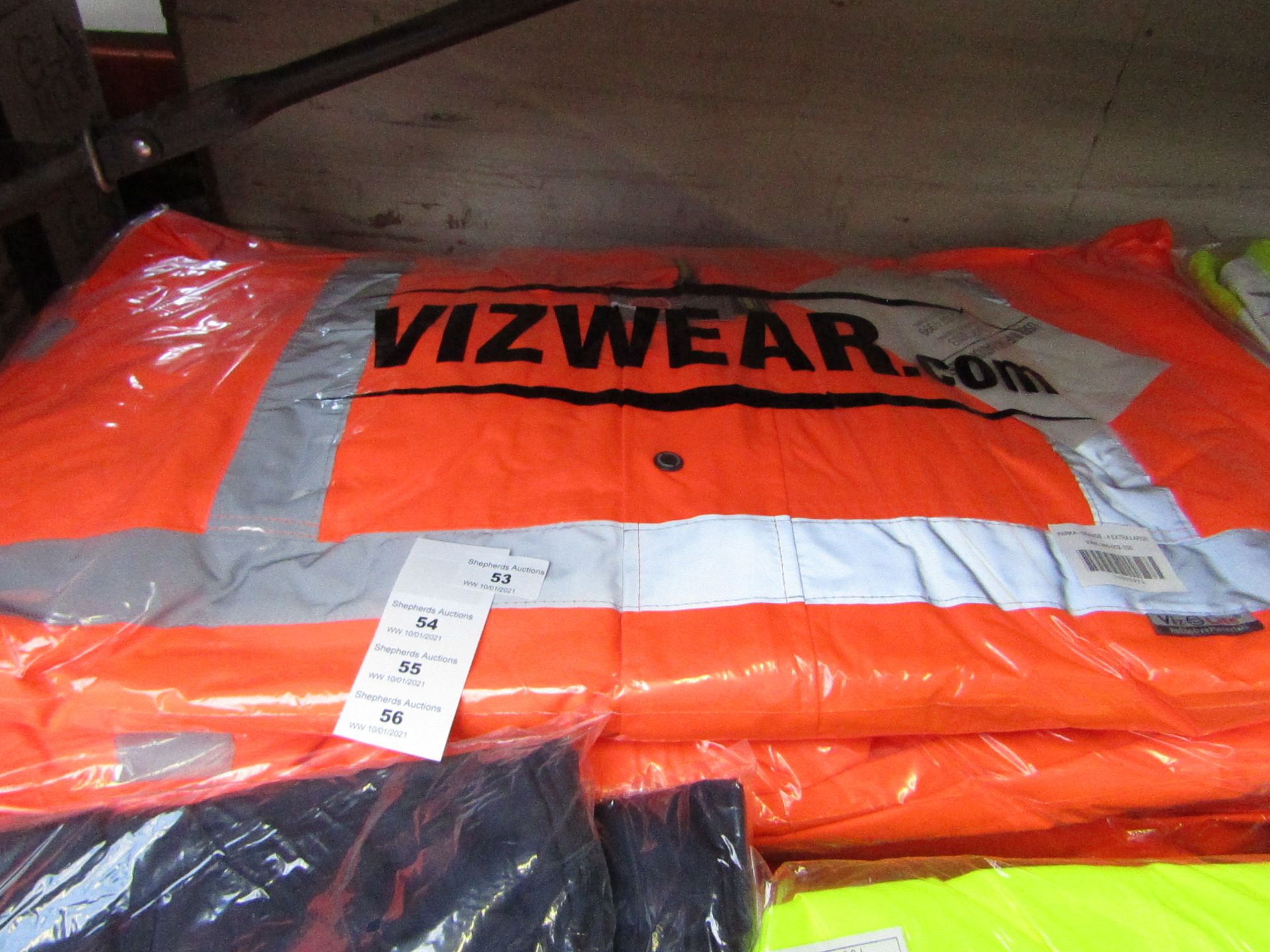 Vizwear - Hi-Vis Orange Parka Coat - Size 4XL - Unused & Packaged.