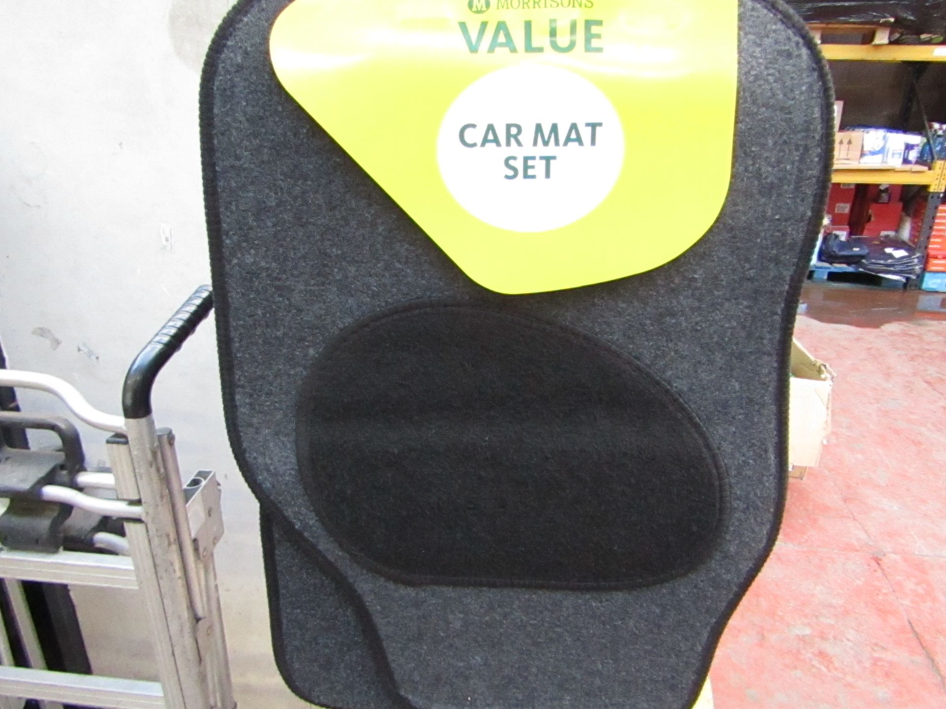 Morrison's - Auto Range Carpet Car Mat Set (Grey With Black) - Unused.