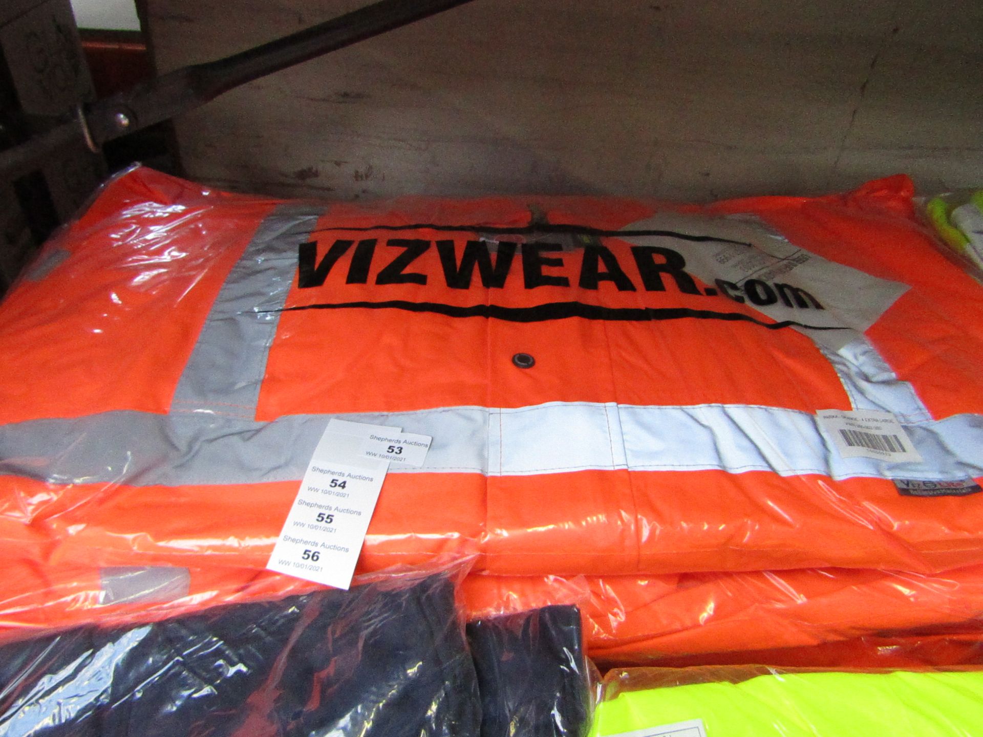 Vizwear - Hi-Vis Orange Parka Coat - Size 4XL - Unused & Packaged.