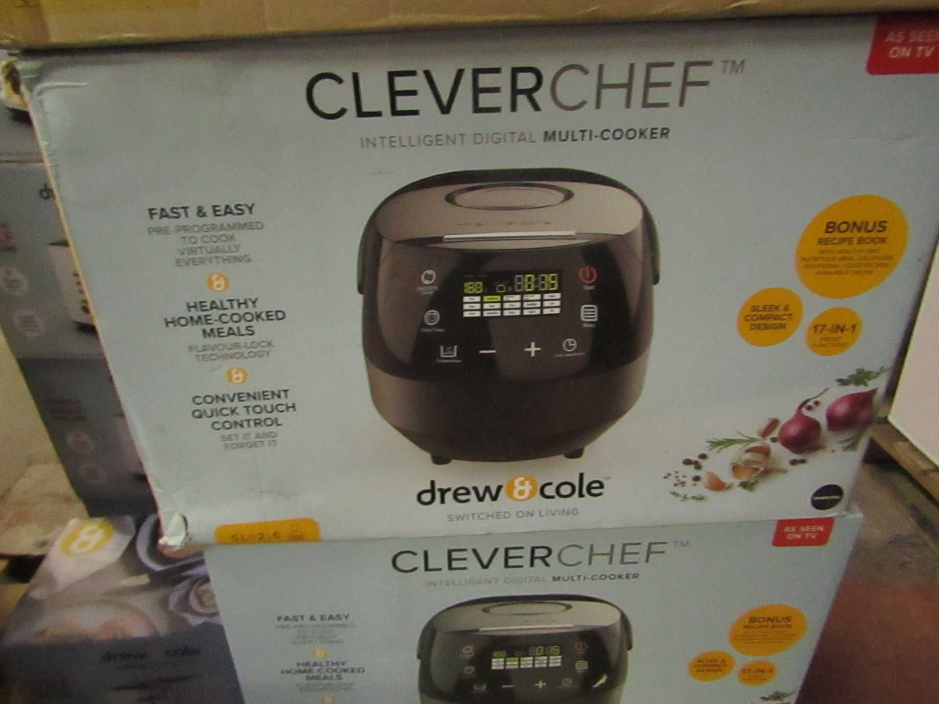 | 1X | DREW AND COLE CLEVER CHEF | BOXED AND REFURBISHED | NO ONLINE RESALE | SKU - | RRP £69.99 |