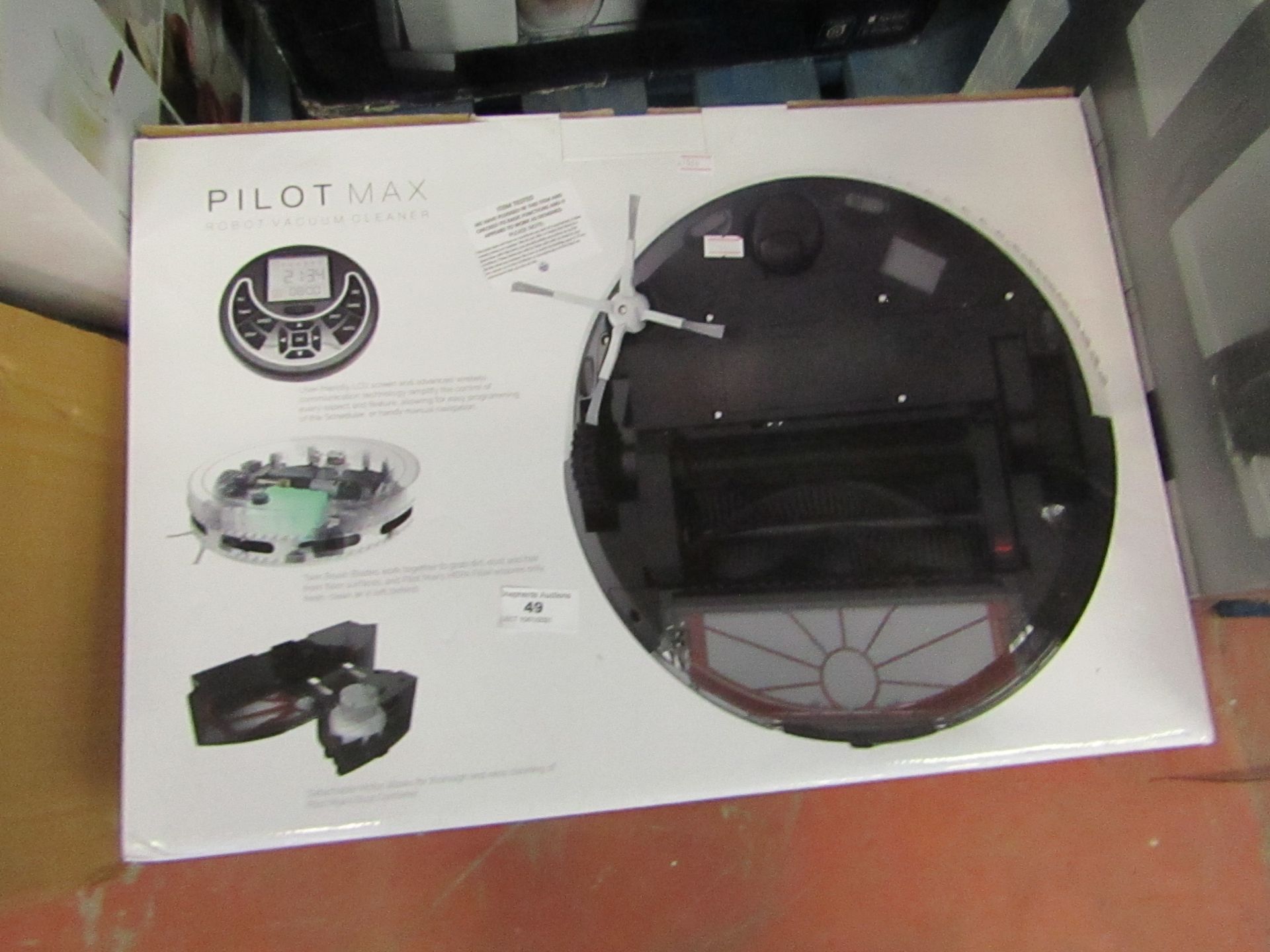 Pilot Max robot vacuum cleaner, powers on but not tested all functions and boxed. RRP £195.00