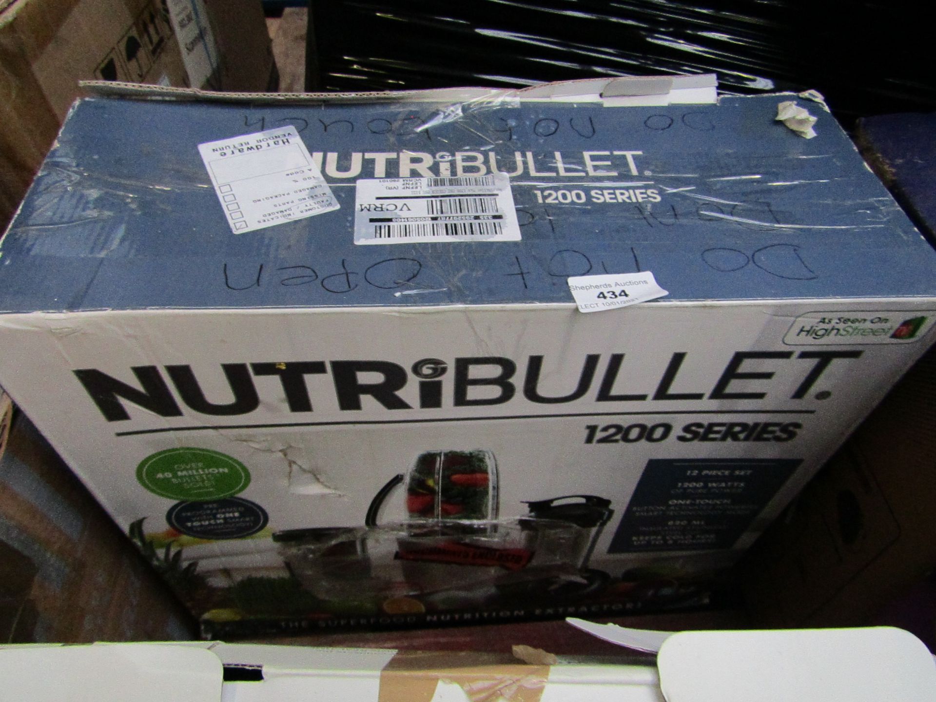 | 1X | NUTRI BULLET 1200 SERIES | UNCHECKED AND BOXED | NO ONLINE RESALE | RRP £120.00 | TOTAL