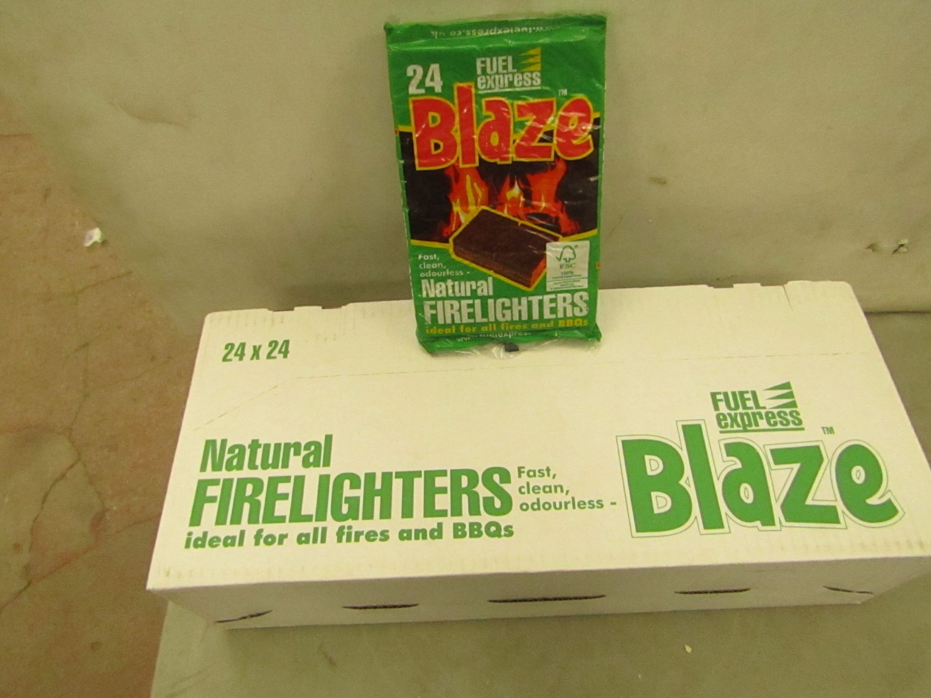 24x Blaze - Fuel Express Natural Fire Lighters (24 Small Cubes Per Pack) - Unused & Boxed.