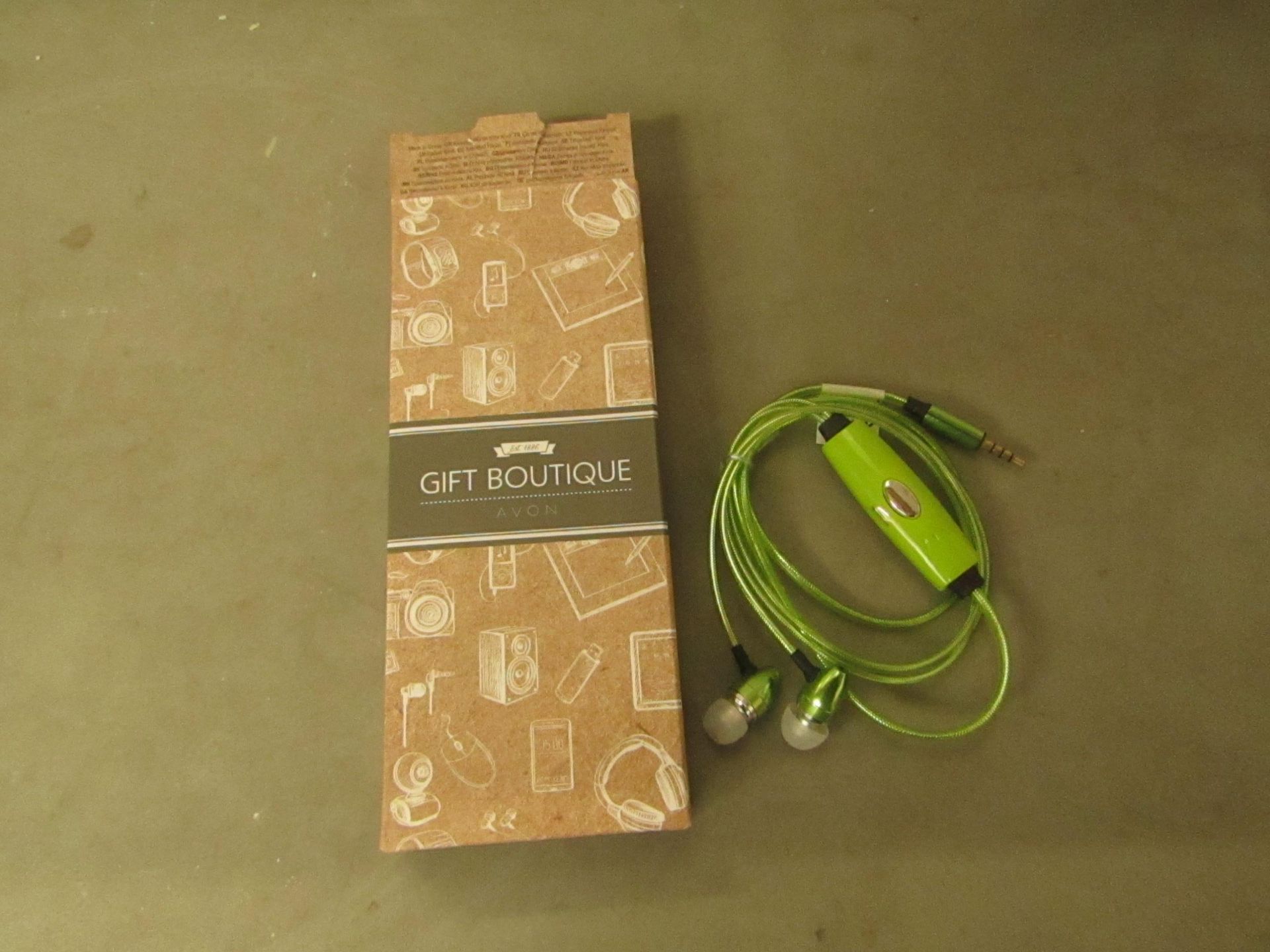 5x Avon - Gift Bouique - Green LED EarBuds - New & Boxed. RRP £15 Each.