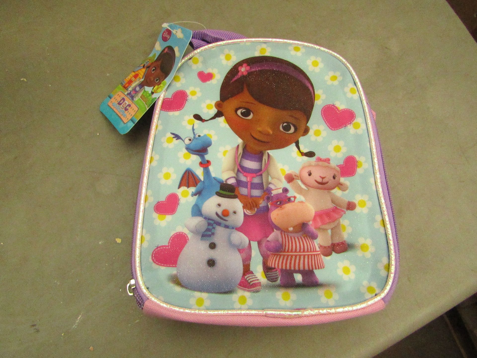 5 x Disney Junior - Doc Mcstuffins Fabric Lunch Box RRP £5.49 each- New & Packaged.