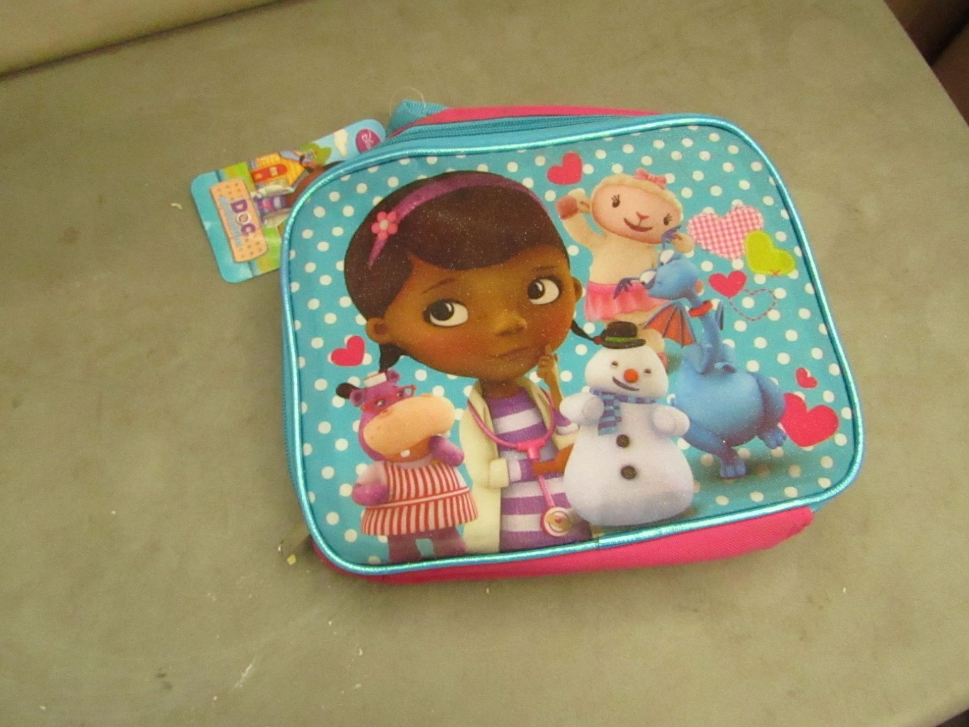 5 x Disney Junior - Doc Mcstuffins Fabric Lunch Box RRP £5.49 each- New & Packaged.