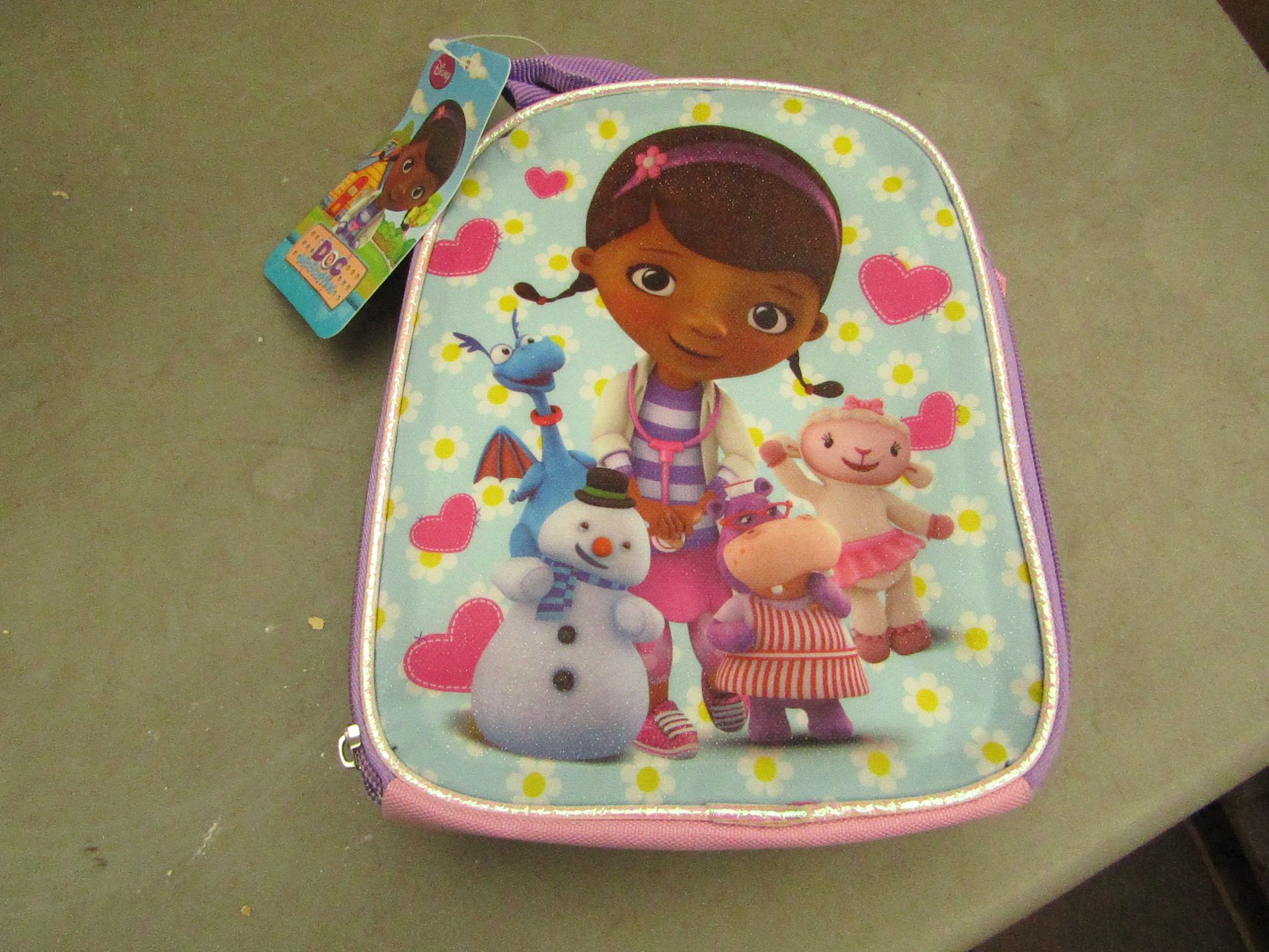 5 x Disney Junior - Doc Mcstuffins Fabric Lunch Box RRP £5.49 each- New & Packaged.