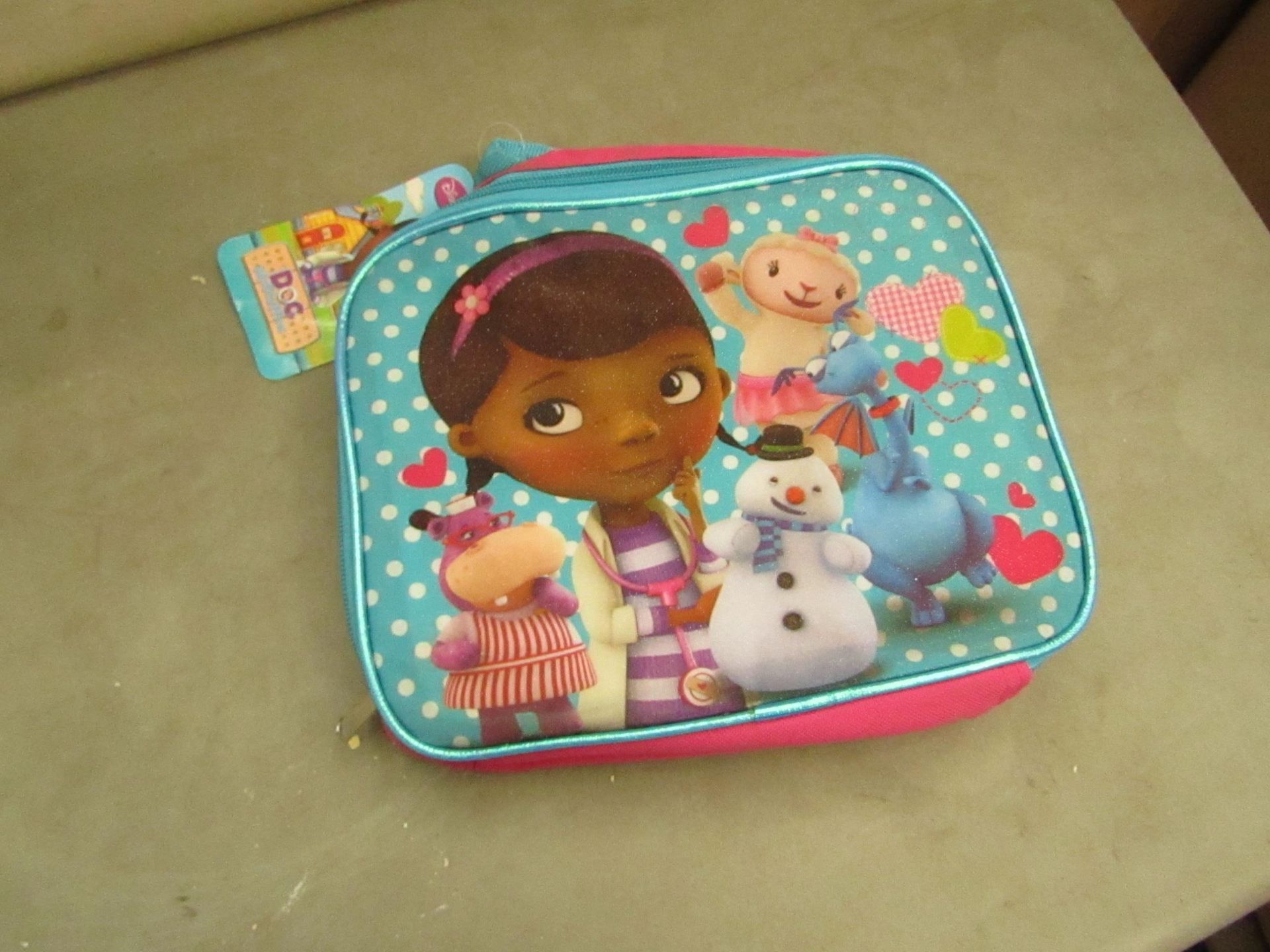 5 x Disney Junior - Doc Mcstuffins Fabric Lunch Box RRP £5.49 each- New & Packaged.