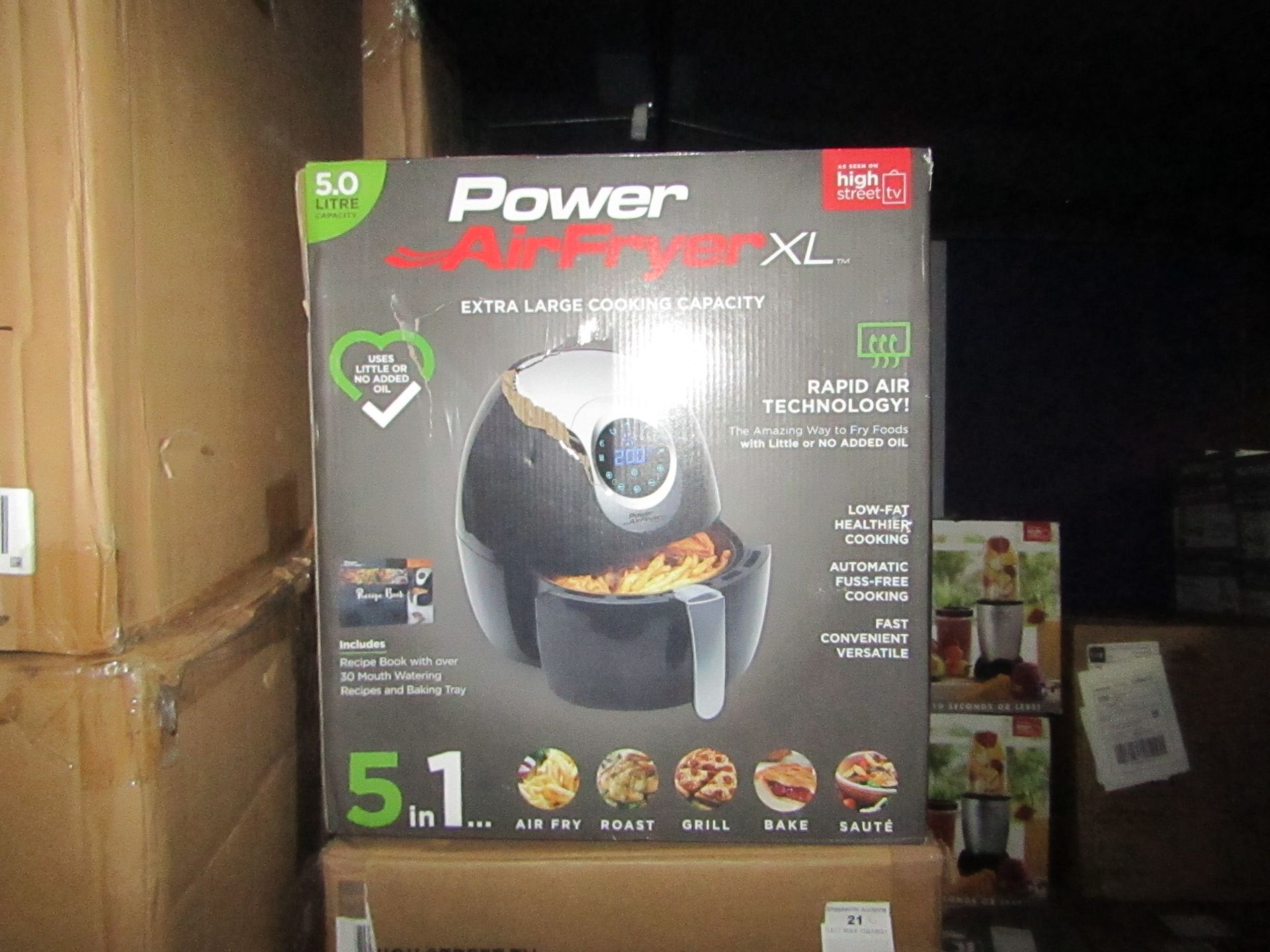 | 6X | POWER AIR FRYER 5L | UNCHECKED AND BOXED | NO ONLINE RE-SALE | SKU C5060191466936| RRP £69.99