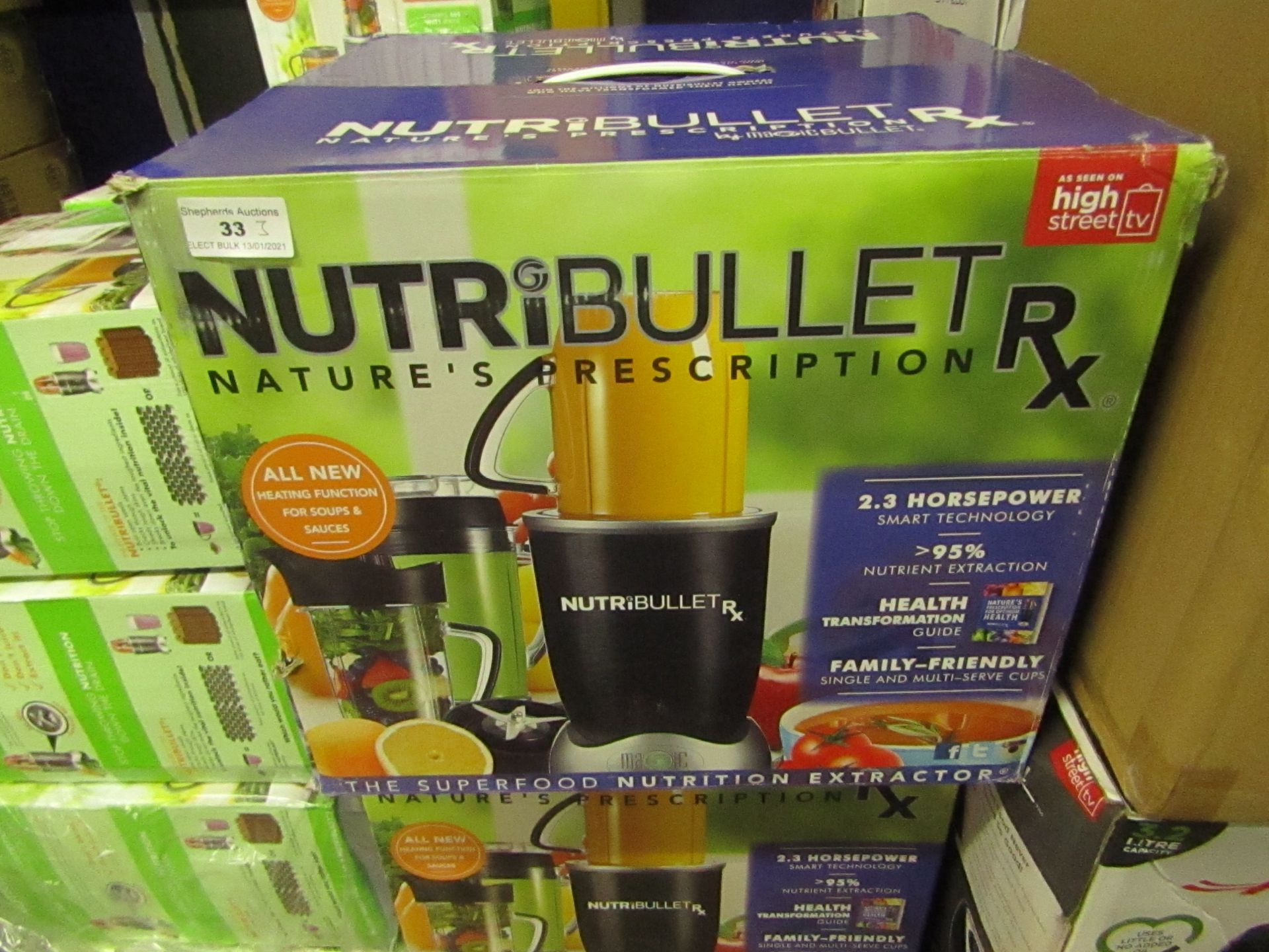 | 3X | NUTRI BULLET RX | UNCHECKED AND BOXED | NO ONLINE RESALE | SKU - | RRP £119.99 | TOTAL LOT